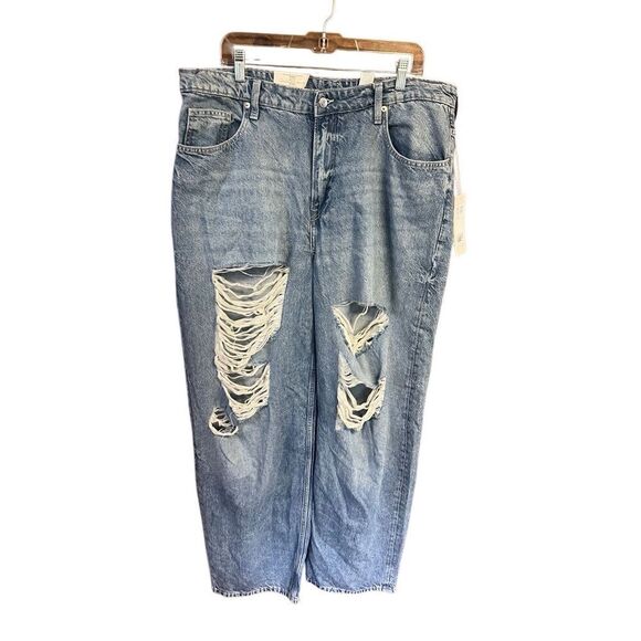 H&M Womans Baggy distressed Jeans Sz 16 NWT - Picture 1 of 7